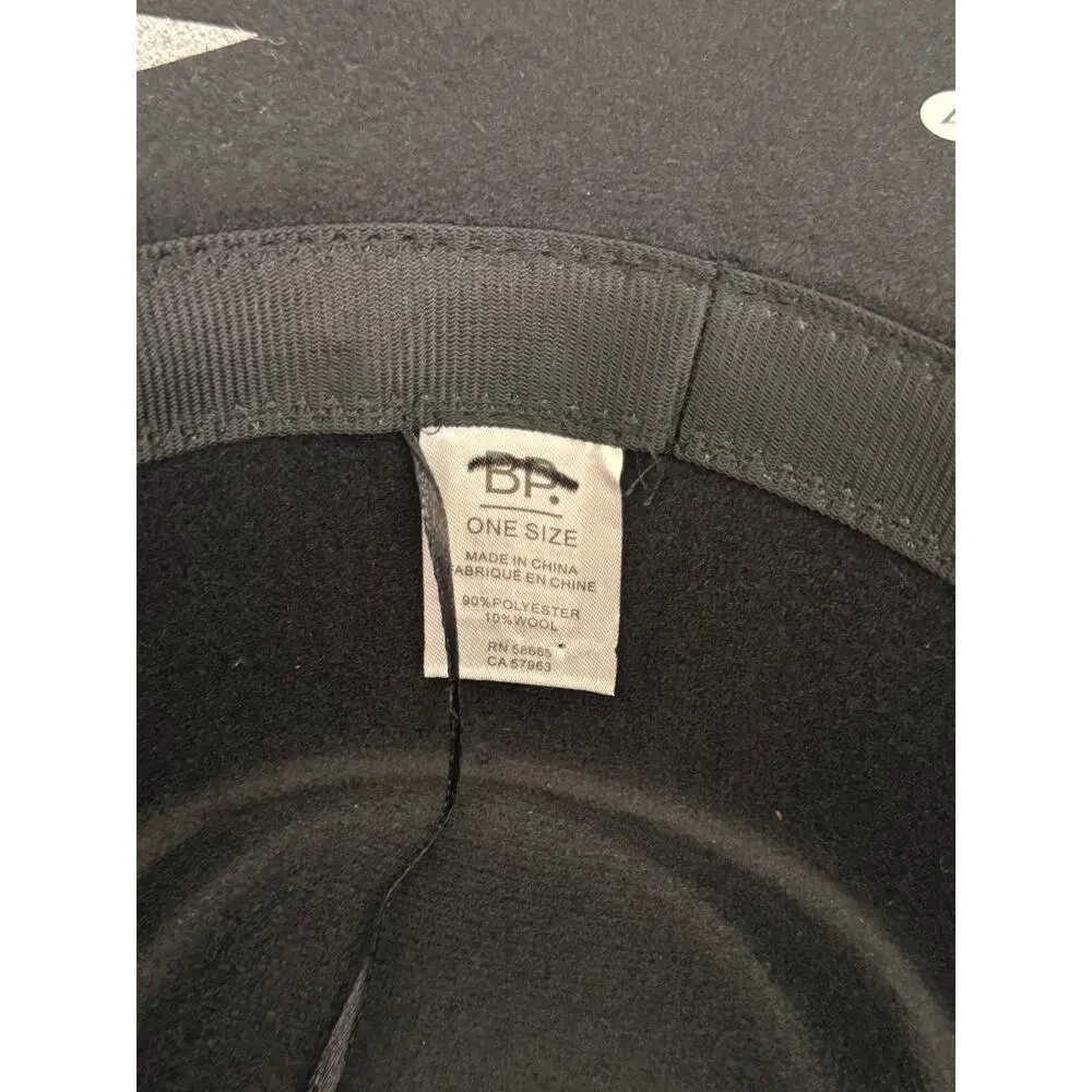 New BP. NORDSTROM Women's Black Wide Brim Embellished Felt Boater Hat